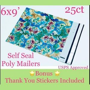 25ct 6x9’ Polymailer Bags~BONUS! 25ct Thank You Stickers 🪴🆕🪴